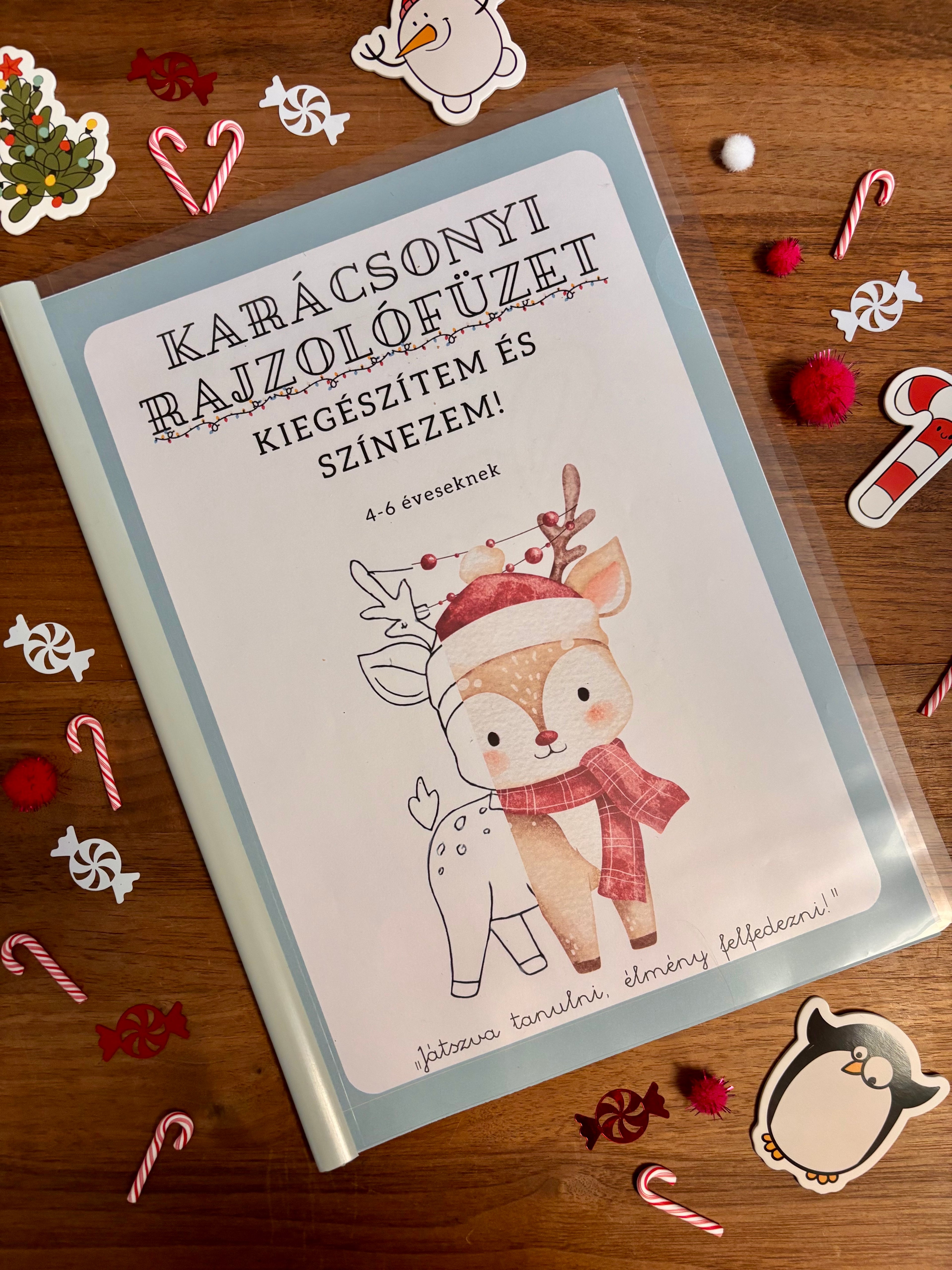 Karácsonyi rajzolófüzet – Kiegészítem és színezem!